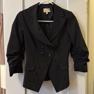 Elizabeth and James Black Double-Breasted Blazer with Tailored Fit